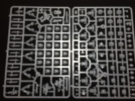 The sprue with the regular marines. This sprue comes three times. There's plenty of spare parts for the 30 marines total.